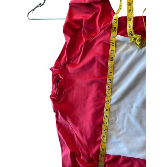 Mizuno Mens Red & White Colorblock Mock Neck Raglan Sleeves Sweatshirt Size XL - Picture 7 of 12